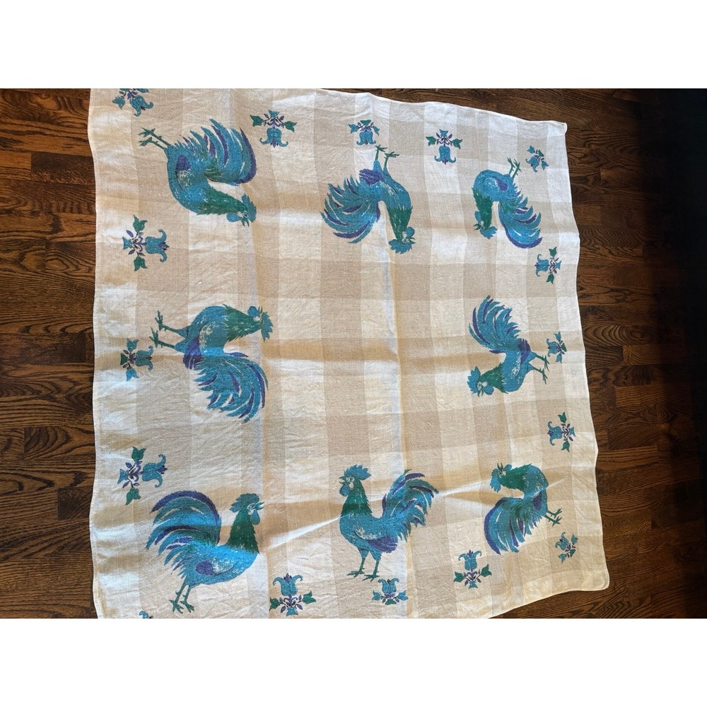 Vintage table cloth  rooster